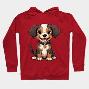 Charming Tri-Color Puppy: A Heartwarming T-Shirt Design Hoodie